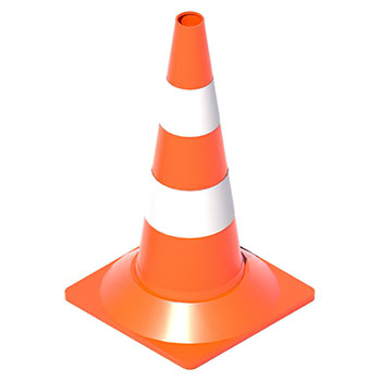 Конус дорожный 520 мм утяжеленный с двумя светоотражающими полосами